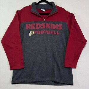 NFL Washington Redskins Football Team Apparel Quarter‎ Zip Pullover Sweatshirt M